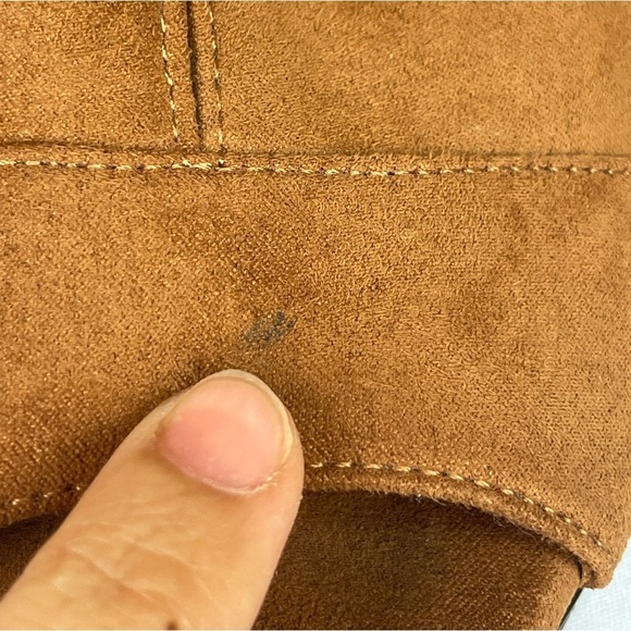 Brash brown faux suede like, buckle, open toe, platform, high heels size 7 - Picture 14 of 17